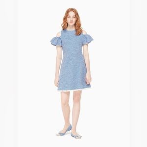 Kate Spade off the shoulder tweed dress.